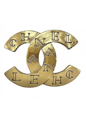Chanel Chanel Brooch for Women, Logo, Coco Mark, Vintage Accessory, CHANEL GP 99A Gold, Approx. 7.6g, 1999 (view 1)