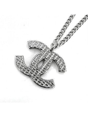 Chanel Chanel Necklace for Women, Coco Mark, Silver, Approx. 7.3g, 2003. (view 1)