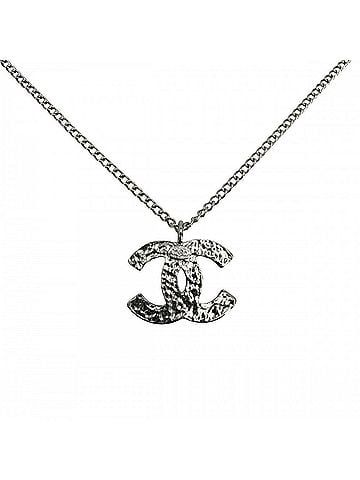 Chanel Chanel Necklace for Women, Coco Mark, Silver, Approx. 7.3g, 2003. (view 2)