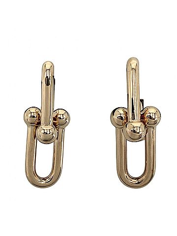 Tiffany & Co. Tiffany &amp; Co. Women's Hardware Large Link Earrings, Jewelry Accessory, Au750 18K Pink Gold, Approx. 11.3g (view 1)