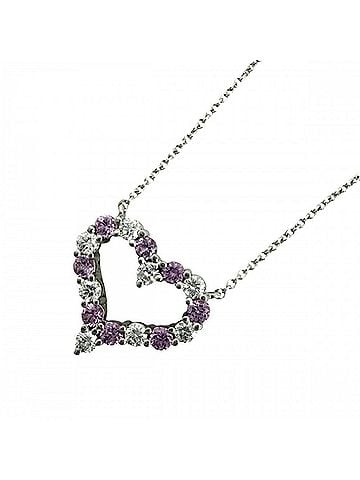 Tiffany & Co. Tiffany &amp; Co. Sentimental Heart Necklace for Women, Platinum 950, Diamond, Approx. 4.9g (view 1)
