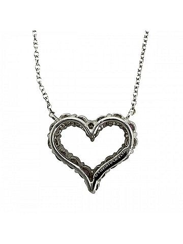 Tiffany & Co. Tiffany &amp; Co. Sentimental Heart Necklace for Women, Platinum 950, Diamond, Approx. 4.9g (view 2)
