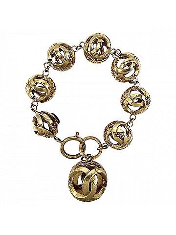 Chanel Chanel bracelet for women, featuring the Coco Mark and Circle design, vintage style, CHANEL GP finish, approximately 53.9g. (view 1)