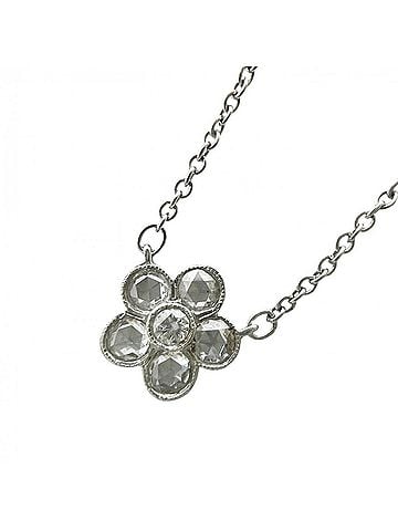Tiffany & Co. Tiffany &amp; Co. Women's Garden Flower Rose Cut Necklace, Platinum 950, Diamond, Approx. 2.6g (view 1)