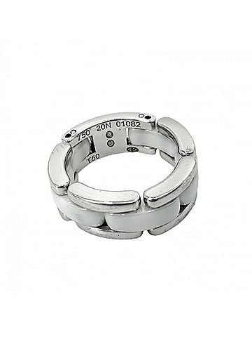 Chanel Chanel Women's Ring, Ultra Jewelry Accessory, Au750 18K White Gold, CHANEL K18 Ceramic, Approx. 9.9g (view 1)