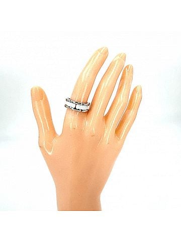 Chanel Chanel Women's Ring, Ultra Jewelry Accessory, Au750 18K White Gold, CHANEL K18 Ceramic, Approx. 9.9g (view 2)