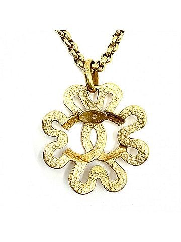 Chanel Chanel Women's Vintage Flower Coco Mark Necklace, Gold Long CHANEL GP 95P, Approx. 50.6g, 1995 (view 2)