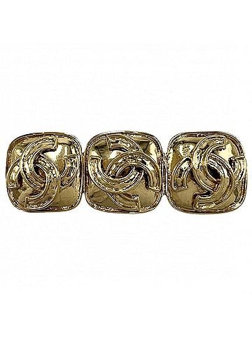 Chanel Chanel Brooch for Women, Coco Mark Square, Vintage Accessory, CHANEL GP 94P Gold, Approx. 22.5g, 1994 (view 1)