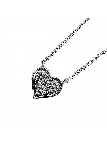 Tiffany & Co. Tiffany &amp; Co. Sentimental Heart Necklace for Women, Platinum 950, Diamond, Approx. 3.3g (view 1)