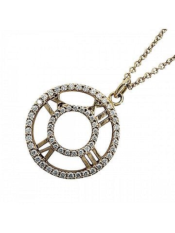 Tiffany & Co. Tiffany &amp; Co. Atlas Open Diamond Necklace Pendant for Women, 18K Pink Gold (Au750), Approx. 3.5g (view 1)