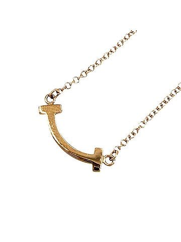Tiffany & Co. Tiffany &amp; Co. T Smile Mini Pendant Necklace for Women, Adjustable, 18K Pink Gold (Au750), Approx. 2.3g (view 1)