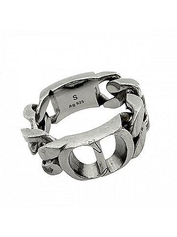 Christian Dior Christian Dior Dior Men's CD Icon Chain Link Ring, Small Size, Approx. 12.4g (view 1)