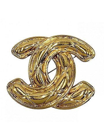 Chanel Chanel brooch for women, Matelassé design, Coco Mark, vintage style, CHANEL GP gold, approximately 34.0g (view 1)