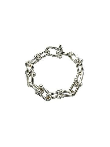 Tiffany & Co. TIFFANY&amp;Co. Tiffany HardWear Large Link Bracelet, Sterling Silver 925 Chain Bangle Accessory, 237-8 (view 1)