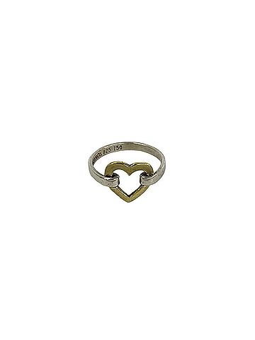 Tiffany & Co. TIFFANY&amp;Co. Tiffany Open Heart Ring, Sterling Silver 925, 18K Yellow Gold, Silver, Item Number 22965 (view 1)