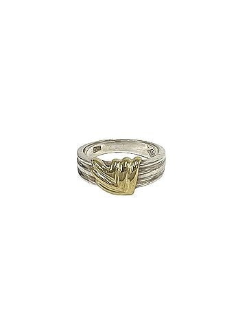 Tiffany & Co. TIFFANY&amp;Co. Tiffany Signature Ring, Sterling Silver 925, 18K Yellow Gold, o5613 (view 1)