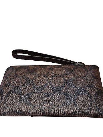 Coach Signature Corner Zip Wristlet Leather Wristlet (view 2)
