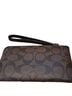Coach Print Brown Black Leather Wristlet One size - photo 2