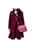 Ann Taylor 100% Wool Plaid Burgundy Black Coat Size S - photo 1