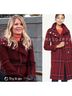 Ann Taylor 100% Wool Plaid Burgundy Black Coat Size S - photo 3