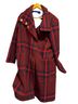 Ann Taylor 100% Wool Plaid Burgundy Black Coat Size S - photo 2