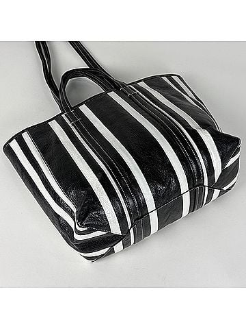 Balenciaga Balenciaga BALENCIAGA Barbes Medium Shopper 2-Way Tote Bag Leather Black White 671409 Women's (view 2)