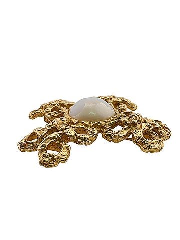 Chanel CHANEL 93A Cross Motif Pearl Brooch Gold (view 2)