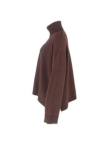 The Frankie Shop The Frankie Shop Rhea Turtleneck Sweater in Brown Wool (view 2)