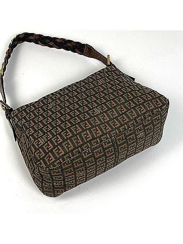 Fendi Fendi Zucchino Pattern Shoulder Bag Handbag Mamma Baguette Canvas Green Brown 8BR001 Women's (view 2)