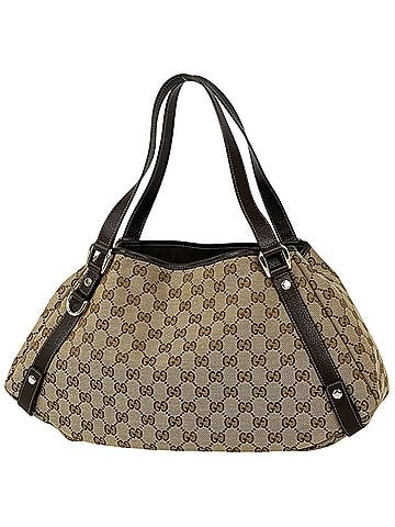 Gucci Gucci GG pattern tote bag, Abbey canvas, beige/brown, 130736, women's. (view 1)