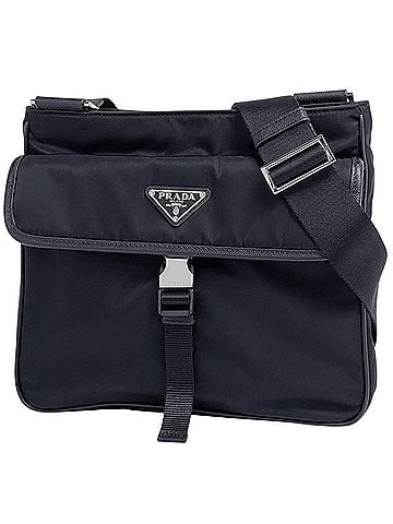 Prada Prada PRADA Re-Nylon Shoulder Bag with Logo Plate, Tessuto Nylon, Nero (Black) 2VH119, Women's (view 1)