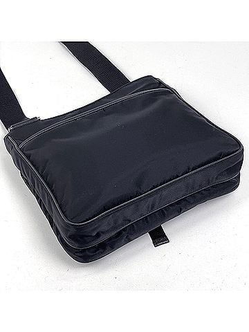 Prada Prada PRADA Re-Nylon Shoulder Bag with Logo Plate, Tessuto Nylon, Nero (Black) 2VH119, Women's (view 2)