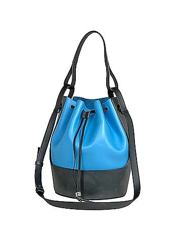 Loewe Loewe Balloon Bag Medium 2-Way Leather Blue Black Women's (view 1)