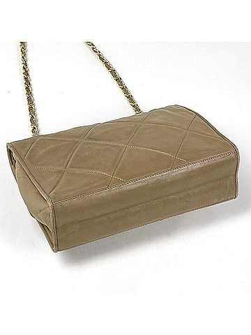 Chanel Chanel Coco Mark Chain Shoulder Bag, Matelassé Leather, Beige, Women's (view 2)