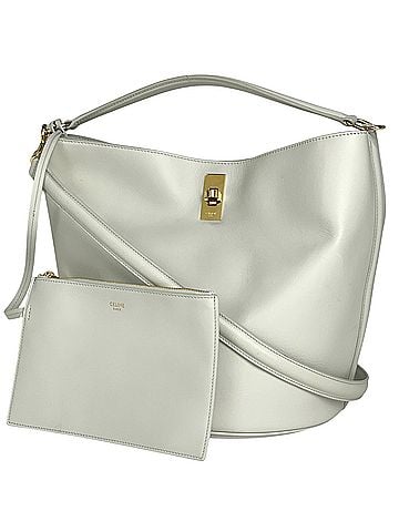 Céline Celine Bucket 16 2-Way Shoulder Bag/Handbag, Leather, White, Women's (view 1)