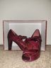 Via Spiga 100% Leather Burgundy Heels Size 9 1/2 - photo 7