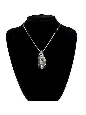 Tiffany & Co. TIFFANY&amp;Co. Tiffany Return to Oval Chain Necklace, Sterling Silver 925, 41076 (view 2)