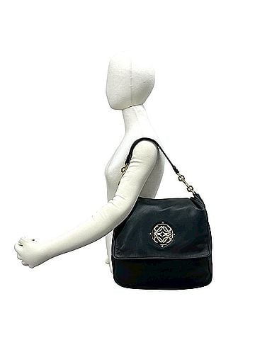 Loewe LOEWE Maia Anagram Logo Hardware Nappa Leather Semi-One Shoulder Bag Handbag Black 28019 (view 2)