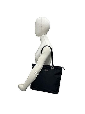 Prada PRADA Prada Triangle Logo Plate Hardware Tessuto Nylon Leather Genuine Tote Bag Semi Shoulder Black 73857 (view 2)