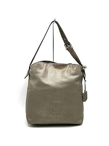Loewe LOEWE Heritage Shoulder Bag, Leather, Silver Metallic, Women's (view 1)