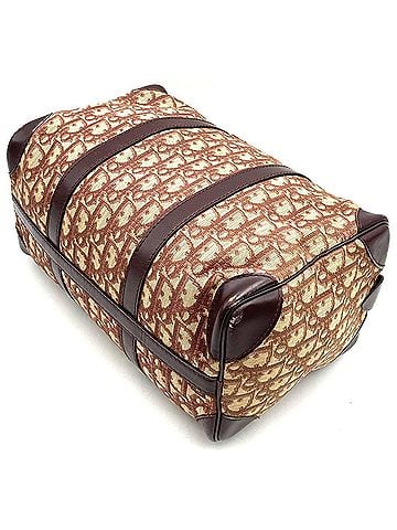 Christian Dior Christian Dior Dior Trotter Boston Bag, Canvas/Leather, Wine Red/Bordeaux/Brown, Women's (view 2)
