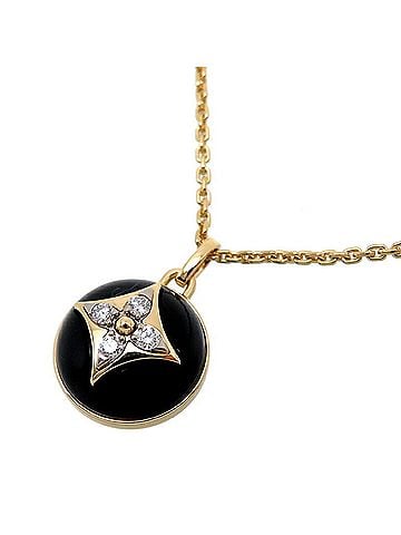 Louis Vuitton Louis Vuitton Yellow Gold Diamond,Onyx Women's Necklace Carat/0.07 (Onyx,White,Yellow) (view 1)