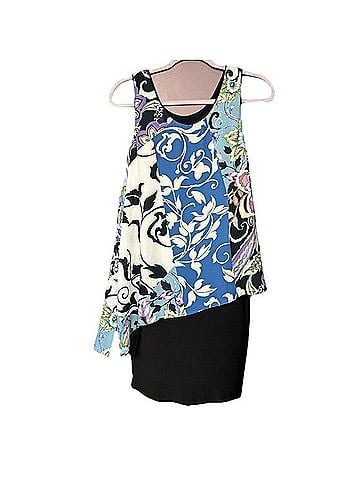 Joseph Ribkoff Floral Chiffon Overlay Dress Cocktail Dress (view 2)