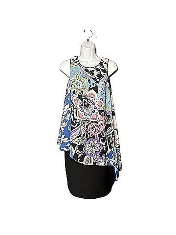 Joseph Ribkoff Floral Chiffon Overlay Dress Cocktail Dress (view 1)