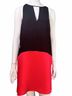 Parker 100% Polyester Color Block Black Red Casual Dress Size M - photo 6