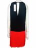 Parker 100% Polyester Color Block Black Red Casual Dress Size M - photo 7