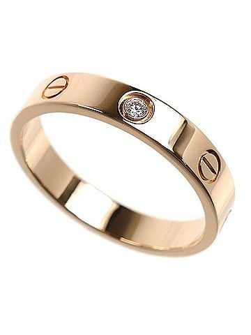 Cartier CARTIER Cartier 18KPG Pink Gold Mini Love 1P Diamond Ring B4050759 59 5.0g Women's (view 1)