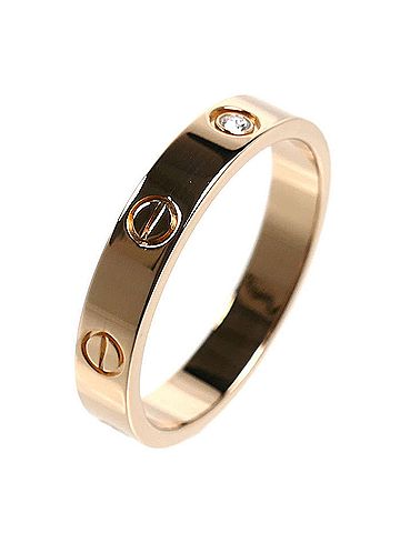 Cartier CARTIER Cartier 18KPG Pink Gold Mini Love 1P Diamond Ring B4050759 59 5.0g Women's (view 2)