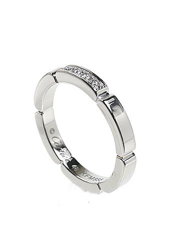 Cartier CARTIER Cartier 18KWG White Gold Maillon Panthère 4-Diamond Ring B4080448 Diamond 48 3.9g Women's (view 2)