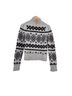 Veronica Beard Fair Isle Gray Ivory Turtleneck Sweater Size XS - photo 2